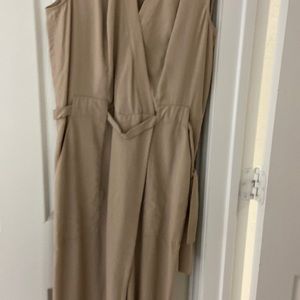 Bcbg tan jumpsuit